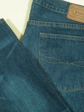 Polo Ralph Lauren Hampton Relaxed Straight Jeans Mens 36 Blue Denim